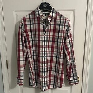 Banana Republic Red and Blue Plaid Men's Shirt